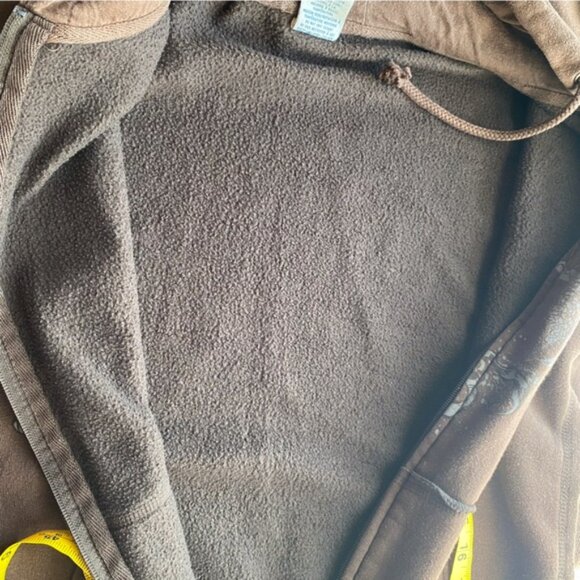 Y2K 725 Originals Full Zip Sweatshirt Woman XL Brown Dragon Streetwear Raw Hems - Picture 13 of 15